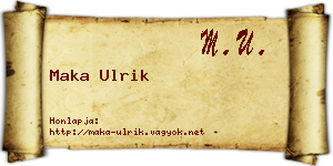 Maka Ulrik névjegykártya